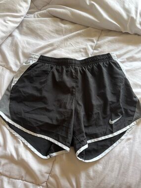 Nike Black Athletic Running Shorts with White Trim